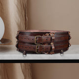 Maxbell Premium PU Leather Waist Belt Costume Accessories Dressing up with Buckle Brown