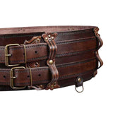 Maxbell Premium PU Leather Waist Belt Costume Accessories Dressing up with Buckle Brown