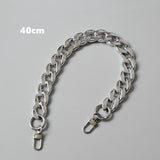 Maxbell Shoulder Chain Strap Silver Acrylic Comfortable Removable for Purse Wallet A