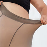 Maxbell Women Fleece Lined Tights Fake Translucent Pantyhose Pants 260g Toeless
