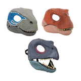 Maxbell Creative Dinosaur Mask Moving Jaw Cosplay Head Mask for Party Costume Decor Blue