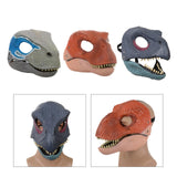 Maxbell Creative Dinosaur Mask Moving Jaw Cosplay Head Mask for Party Costume Decor Blue