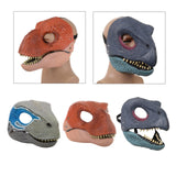 Maxbell Creative Dinosaur Mask Moving Jaw Cosplay Head Mask for Party Costume Decor Blue