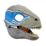 Maxbell Creative Dinosaur Mask Moving Jaw Cosplay Head Mask for Party Costume Decor Blue