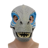 Maxbell Creative Dinosaur Mask Moving Jaw Cosplay Head Mask for Party Costume Decor Blue