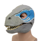 Maxbell Creative Dinosaur Mask Moving Jaw Cosplay Head Mask for Party Costume Decor Blue