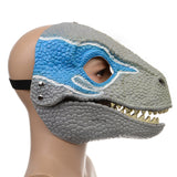 Maxbell Creative Dinosaur Mask Moving Jaw Cosplay Head Mask for Party Costume Decor Blue