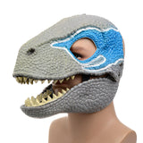 Maxbell Creative Dinosaur Mask Moving Jaw Cosplay Head Mask for Party Costume Decor Blue