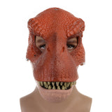 Maxbell Creative Dinosaur Mask Moving Jaw Cosplay Head Mask for Party Costume Decor Red