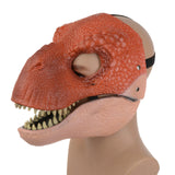 Maxbell Creative Dinosaur Mask Moving Jaw Cosplay Head Mask for Party Costume Decor Red