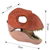 Maxbell Creative Dinosaur Mask Moving Jaw Cosplay Head Mask for Party Costume Decor Red