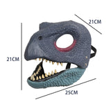 Maxbell Creative Dinosaur Mask Moving Jaw Cosplay Head Mask for Party Costume Decor Royal Blue