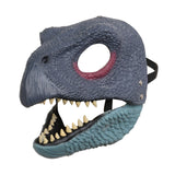 Maxbell Creative Dinosaur Mask Moving Jaw Cosplay Head Mask for Party Costume Decor Royal Blue