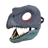 Maxbell Creative Dinosaur Mask Moving Jaw Cosplay Head Mask for Party Costume Decor Royal Blue