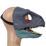 Maxbell Creative Dinosaur Mask Moving Jaw Cosplay Head Mask for Party Costume Decor Royal Blue