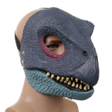 Maxbell Creative Dinosaur Mask Moving Jaw Cosplay Head Mask for Party Costume Decor Royal Blue