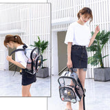 Maxbell Transparent Book Bags Multifunction Clear PVC Backpack for Work Black