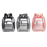 Maxbell Transparent Book Bags Multifunction Clear PVC Backpack for Work Black