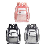 Maxbell Transparent Book Bags Multifunction Clear PVC Backpack for Work Black
