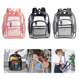 Maxbell Transparent Book Bags Multifunction Clear PVC Backpack for Work Black