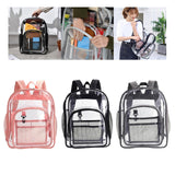 Maxbell Transparent Book Bags Multifunction Clear PVC Backpack for Work Black