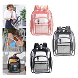 Maxbell Transparent Book Bags Multifunction Clear PVC Backpack for Work Black