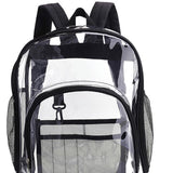 Maxbell Transparent Book Bags Multifunction Clear PVC Backpack for Work Black