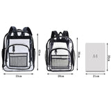 Maxbell Transparent Book Bags Multifunction Clear PVC Backpack for Work Black