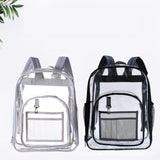 Maxbell Transparent Book Bags Multifunction Clear PVC Backpack for Work Black