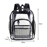 Maxbell Transparent Book Bags Multifunction Clear PVC Backpack for Work Black