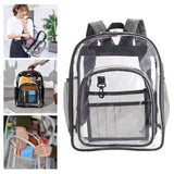 Maxbell Transparent Book Bags Multifunction Clear PVC Backpack for Work Dark Grey