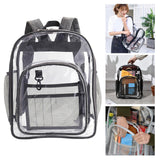 Maxbell Transparent Book Bags Multifunction Clear PVC Backpack for Work Dark Grey