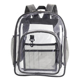 Maxbell Transparent Book Bags Multifunction Clear PVC Backpack for Work Dark Grey