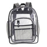 Maxbell Transparent Book Bags Multifunction Clear PVC Backpack for Work Dark Grey