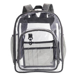 Maxbell Transparent Book Bags Multifunction Clear PVC Backpack for Work Dark Grey