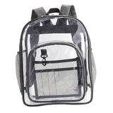 Maxbell Transparent Book Bags Multifunction Clear PVC Backpack for Work Dark Grey