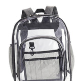 Maxbell Transparent Book Bags Multifunction Clear PVC Backpack for Work Dark Grey