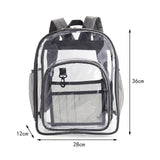 Maxbell Transparent Book Bags Multifunction Clear PVC Backpack for Work Dark Grey