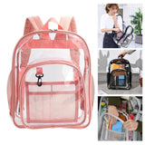 Maxbell Transparent Book Bags Multifunction Clear PVC Backpack for Work Pink