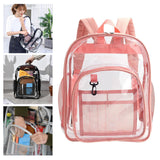 Maxbell Transparent Book Bags Multifunction Clear PVC Backpack for Work Pink