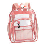 Maxbell Transparent Book Bags Multifunction Clear PVC Backpack for Work Pink
