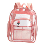 Maxbell Transparent Book Bags Multifunction Clear PVC Backpack for Work Pink