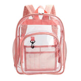Maxbell Transparent Book Bags Multifunction Clear PVC Backpack for Work Pink