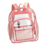 Maxbell Transparent Book Bags Multifunction Clear PVC Backpack for Work Pink