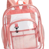 Maxbell Transparent Book Bags Multifunction Clear PVC Backpack for Work Pink