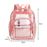 Maxbell Transparent Book Bags Multifunction Clear PVC Backpack for Work Pink
