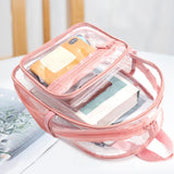 Maxbell Clear Transparent Backpack Waterproof Storage Bag for Sports Men Women Pink
