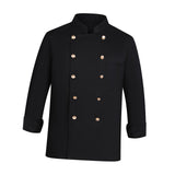 Maxbell Unisex Chef Uniform Fall Long Length Sleeve Chef Jacket for Restaurant Hotel XXXL Size Black