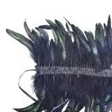 Maxbell Gothic Victorian Feather Collar Shoulder Cape Neck Warp for Halloween Black