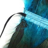 Maxbell Gothic Victorian Feather Collar Shoulder Cape Neck Warp for Halloween Blue